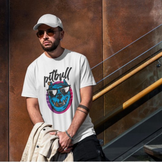 ピットブルドッグサングラスマンガ Tシャツ