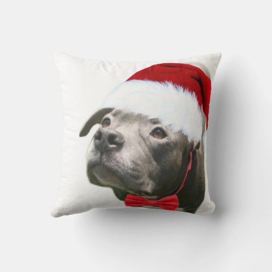 ピットブルドッグサンタハットクリスマスペット装飾用クッション クッション (裏面)