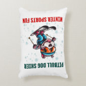 ピットブルドッグスキーヤーウィンタースポーツおもしろい アクセントクッション (正面(垂直))