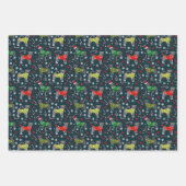 ピットブルドッグスクリスマスホリデー ラッピングペーパーシート (正面)