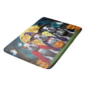 ピットブルドッグズパンプキンハロウィンおもしろい バスマット (アングル)