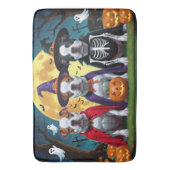 ピットブルドッグズパンプキンハロウィンおもしろい バスマット (正面縦)