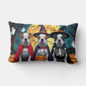 ピットブルドッグズパンプキンハロウィンおもしろい ランバークッション (裏面)