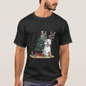 ピットブルドッグツリークリスマスセータークリスマスペットドッグロー Tシャツ (正面)