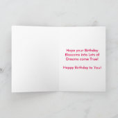 ピットブルドッグハッピーバースデーピンクドットグリーティングカード カード (内部)