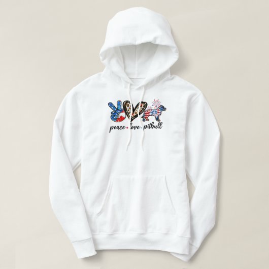 ピットブルドッグピースラブピットブルドッグ絞り染めヒョウ パーカ (デザイン正面)