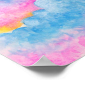 ピットブルドッグファンタジーウォーターカラーポップ・アートのアート ポスター (角)