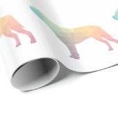 ピットブルドッグブリードシルエットジオメトリックパステル ラッピングペーパー (ロールコーナー)