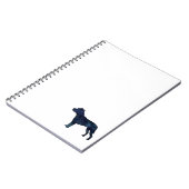 ピットブルドッグブリードシルエットブラックウォーター色 ノートブック (左側)