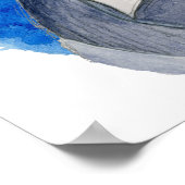 ピットブルドッグブルーウォーター絵画カラー ポスター (角)