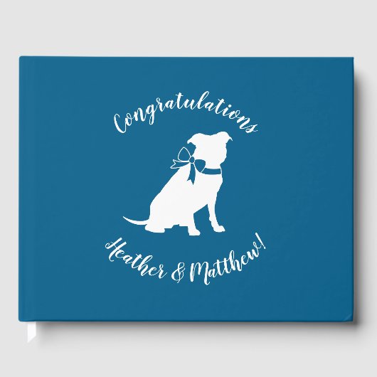 ピットブルドッグベビーシャワーブルーボーイピットブル ゲストブック (正面)