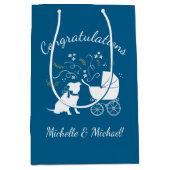 ピットブルドッグベビーシャワーブルーボーイピットブル ミディアムペーパーバッグ (正面)