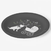 ピットブルドッグベビーピットブルシャワー男女兼用 ペーパープレート (アングル)