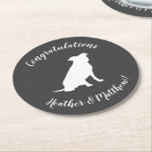 ピットブルドッグベビーピットブルシャワー男女兼用 ラウンドペーパーコースター (アングル)