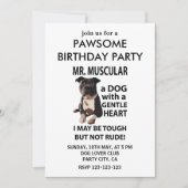 ピットブルドッグペット誕生日パーティー 招待状 (正面)