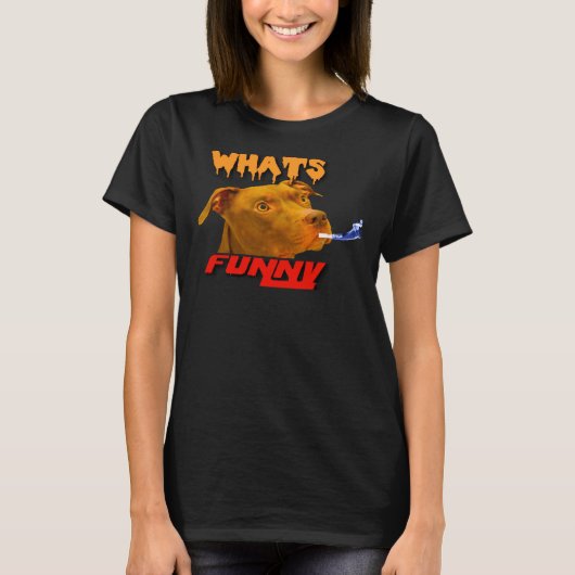ピットブルドッグホーおもしろいツ Tシャツ (正面)