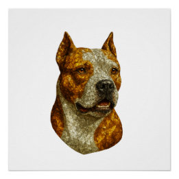 ピットブルドッグポートレート ポスター