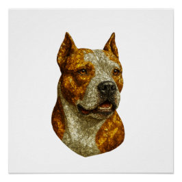 ピットブルドッグポートレート ポスター