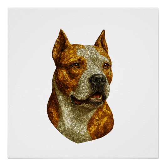 ピットブルドッグポートレート ポスター (正面)