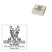 ピットブルドッグメリークリスマス差出人住所 ラバースタンプ (押印)