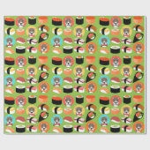 ピットブルドッグ及び寿司ラッピング紙 ラッピングペーパー (フラット)