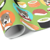 ピットブルドッグ及び寿司ラッピング紙 ラッピングペーパー (ロールコーナー)