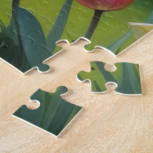 ピットブルドッグ春の花絵を描ズ ジグソーパズル (側面)