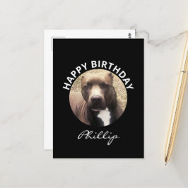 ピットブルドッグ誕生日カスタムの写真 ポストカード