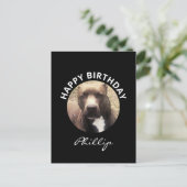 ピットブルドッグ誕生日カスタムの写真 ポストカード (スタンド正面)