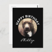 ピットブルドッグ誕生日カスタムの写真 ポストカード (正面/裏面)
