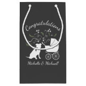 ピットブルドッグ赤ちゃんシャワー男女兼用 スモールペーパーバッグ (裏面)