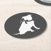 ピットブルドッグ赤ちゃんシャワー男女兼用 ラウンドペーパーコースター (アングル)