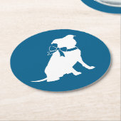 ピットブルドッグ赤ちゃんシャワー ラウンドペーパーコースター (アングル)