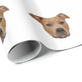 ピットブルドッグ顔ペット ラッピングペーパー (ロールコーナー)