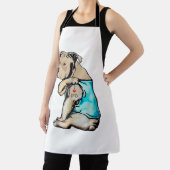 ピットブルドッグIラブパパタトゥーファおもしろいミリ エプロン (インサイチュ)