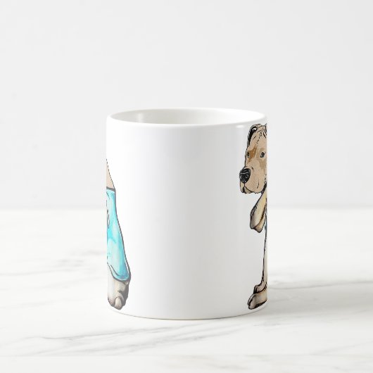 ピットブルドッグIラブパパタトゥーファおもしろいミリ コーヒーマグカップ (中央)