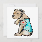 ピットブルドッグIラブパパタトゥーファおもしろいミリ サンキューカード (裏面)