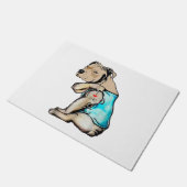 ピットブルドッグIラブパパタトゥーファおもしろいミリ ドアマット (アングル)