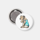 ピットブルドッグIラブパパタトゥーファおもしろいミリ マグネット (正面/裏面)