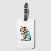 ピットブルドッグIラブパパタトゥーファおもしろいミリ ラゲッジタグ (正面縦)