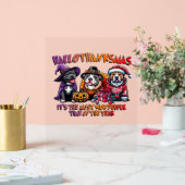 ピットブルハロウィンサンクスギビングクラシッククリスマス アクリルサイン (ウェディング)