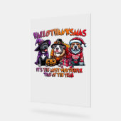 ピットブルハロウィンサンクスギビングクラシッククリスマス アクリルサイン (傾斜)