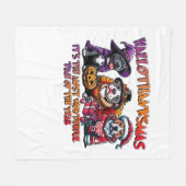 ピットブルハロウィンサンクスギビングクラシッククリスマス フリースブランケット (正面(横))