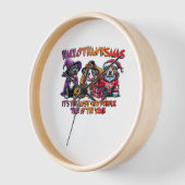 ピットブルハロウィンサンクスギビングクラシッククリスマス 壁時計 (傾斜)