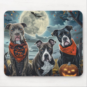 ピットブルハロウィン不気味 マウスパッド