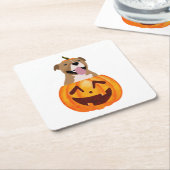 ピットブルハロウィーン スクエアペーパーコースター (アングル)