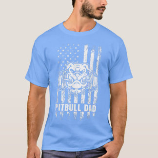 ピットブルパパアメリカンピットブルドッグ米国国旗Jの4th Tシャツ