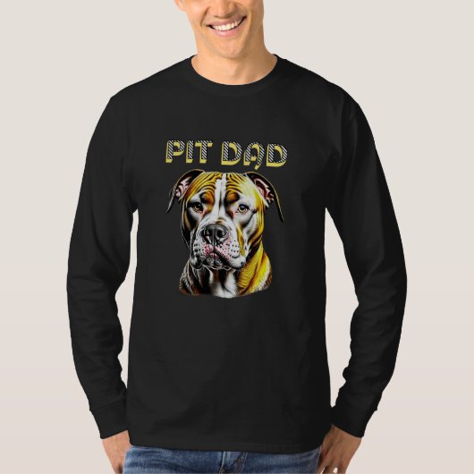 ピットブルパパ |犬の恋人 Tシャツ (正面)