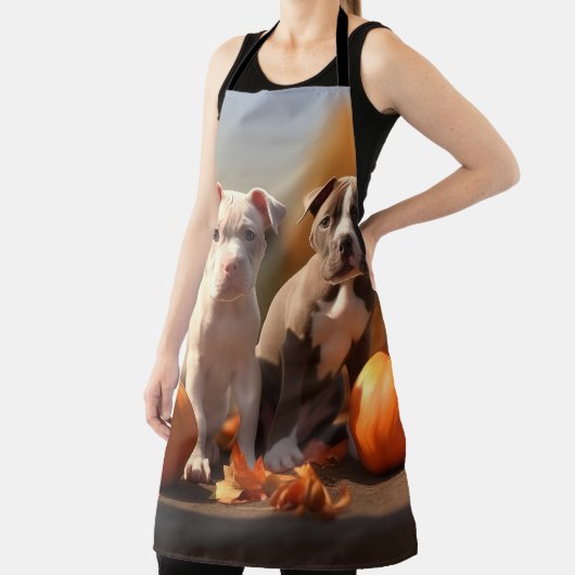 ピットブルパピーオータムデライトカボチャ エプロン (インサイチュ)
