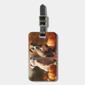 ピットブルパピーオータムデライトカボチャ ラゲッジタグ (正面縦)